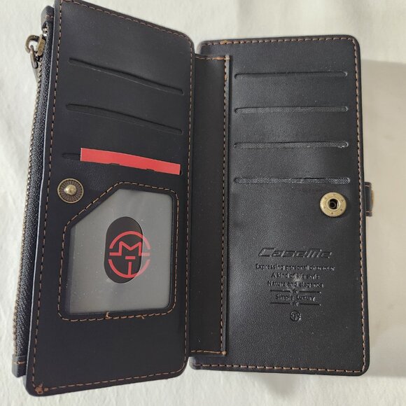 CaseMe Leather Folio Style Wallet Phone Case Zip Magnetic Close Card Slots - Picture 5 of 16